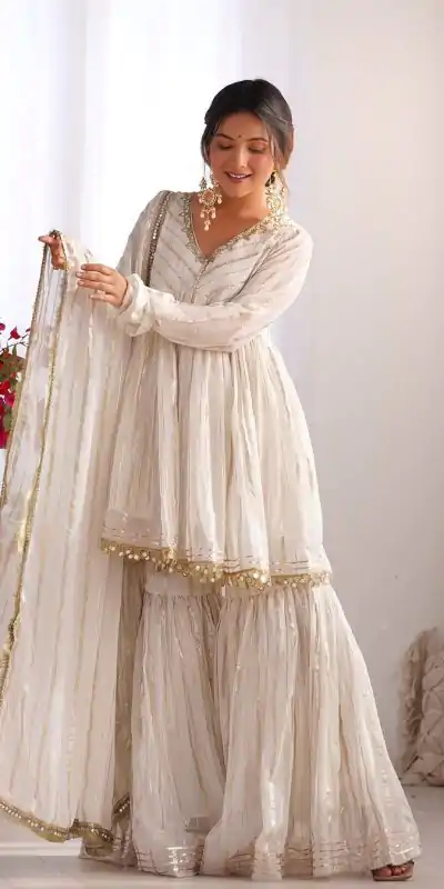 SRK 5300 White Mal Chanderi With Lace Work & Mirror Work Salwar Suit . Get it for ₹2099. Delivery 4-6 Working Days. Shop now. | Jump Suits, Tops & Bottoms, Track Suits, Salwar suit, Casual Suits, Creative suits, Designer Suits, Palazzo Suits, Party Wear Suits, Patiala Suits, Straight Suits, Trendy Wear