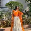 PC 521 Orange Color Jacquard Silk Lehenga Choli with Designer Work. Special Price ₹2099. Delivery 4-6 Working Days. Shop now. | Lehenga, Bollywood Lehenga, Creative Lehenga, Designer Lehenga, Embroidered Lehenga, Party Wear Lehenga