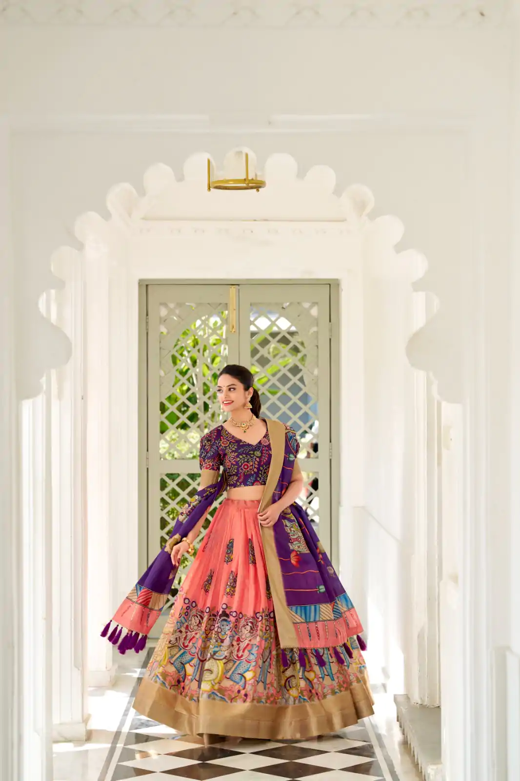 LNB 1017 Peach Dola Silk Lehenga Choli. Perfect for Wedding, Party, Pooja, Reception, Bridal Wear – Available at ₹1899 only. Delivery 4-6 Working Day | Lehenga, Bollywood Lehenga, Creative Lehenga, Designer Lehenga, Embroidered Lehenga, Party Wear Lehenga