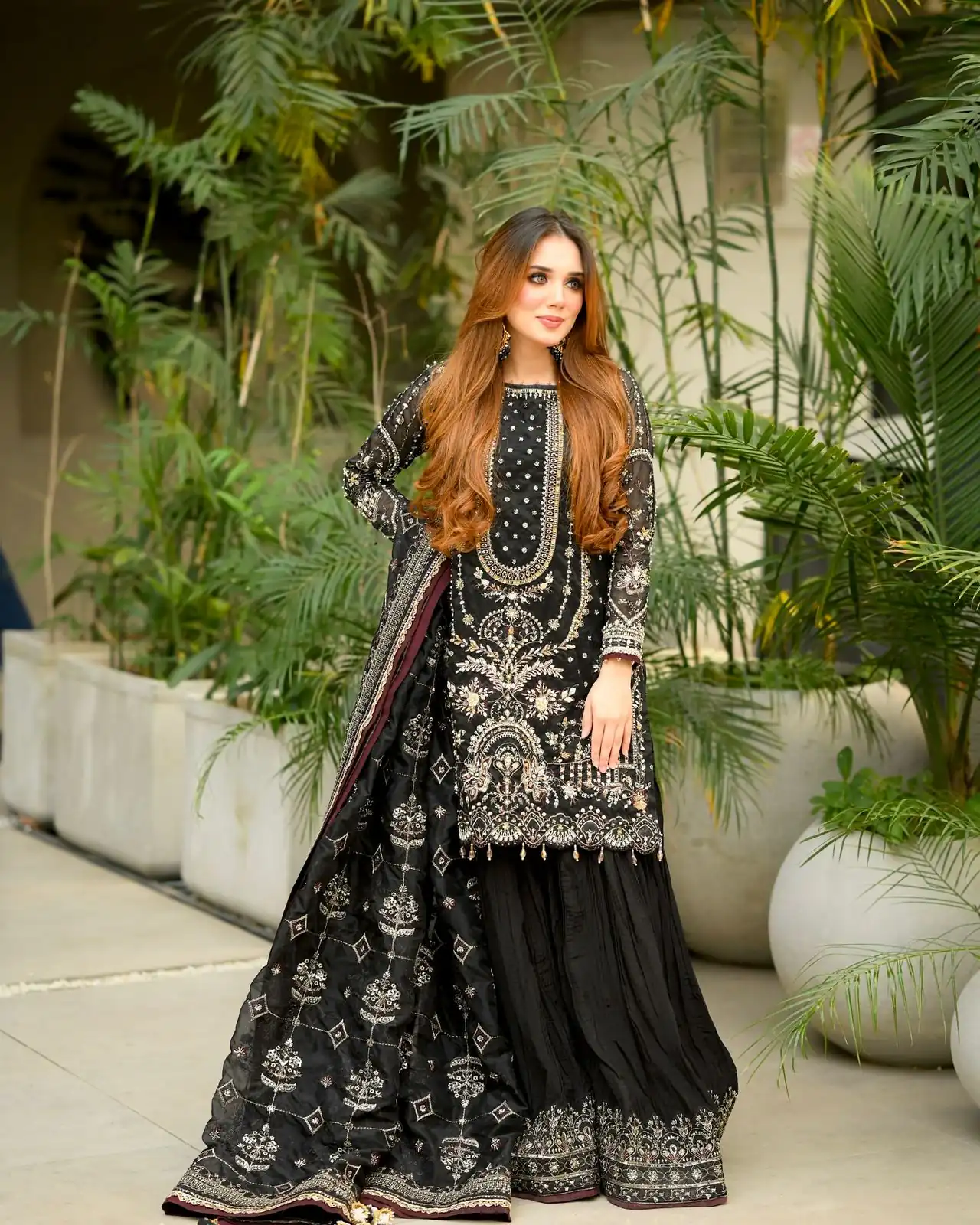 Black Crush Georgette Sequence Work Salwar Suit