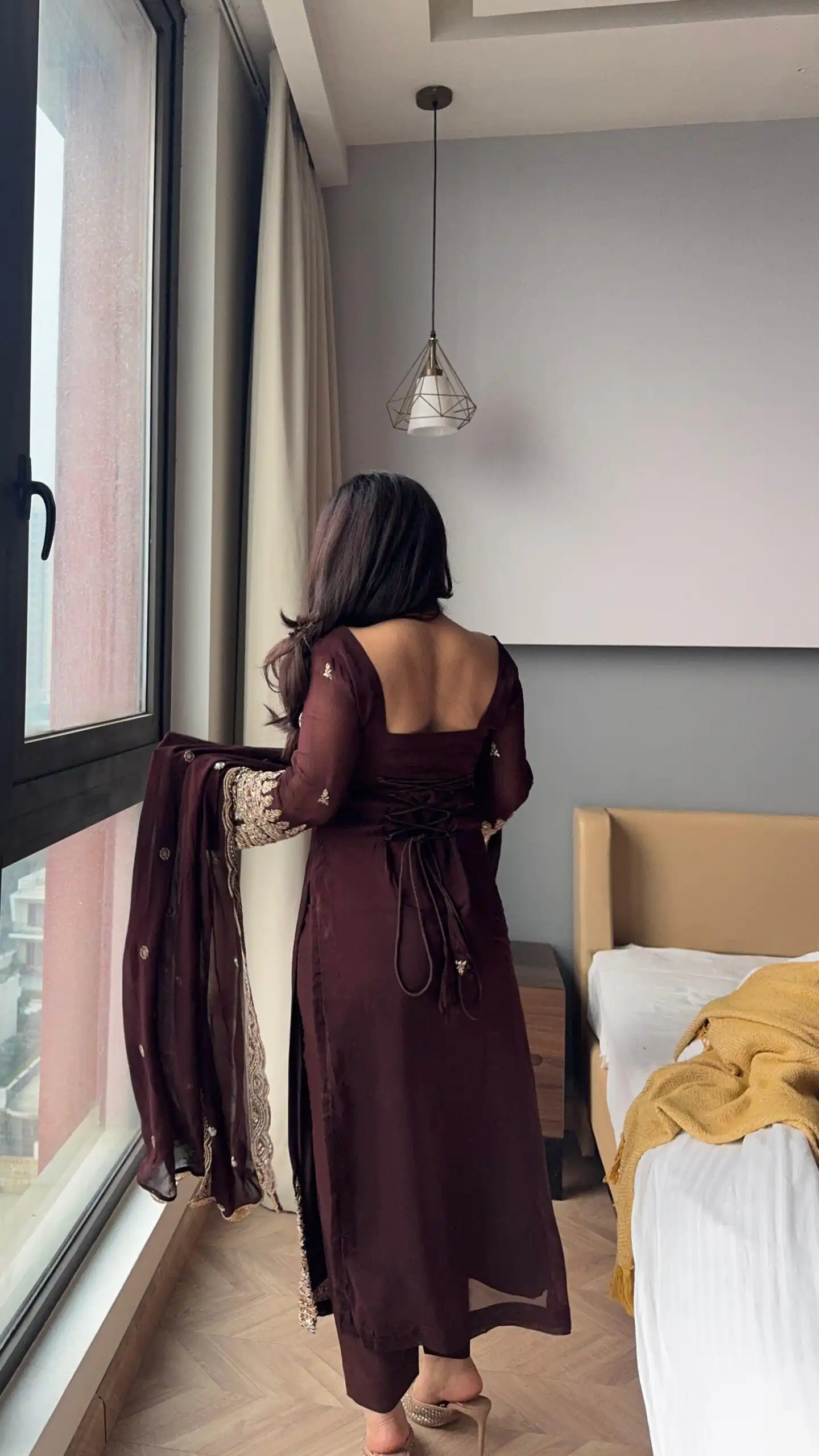 ZSR 3156 Brown Georgette Salwar Suit with Embroidery Work. Wedding, Party, Festive, Events, Grab it for ₹2049. Delivery 4-6 Working Days. Shop now. | Jump Suits, Tops & Bottoms, Track Suits, Salwar suit, Casual Suits, Creative suits, Designer Suits, Palazzo Suits, Party Wear Suits, Patiala Suits, Straight Suits, Trendy Wear