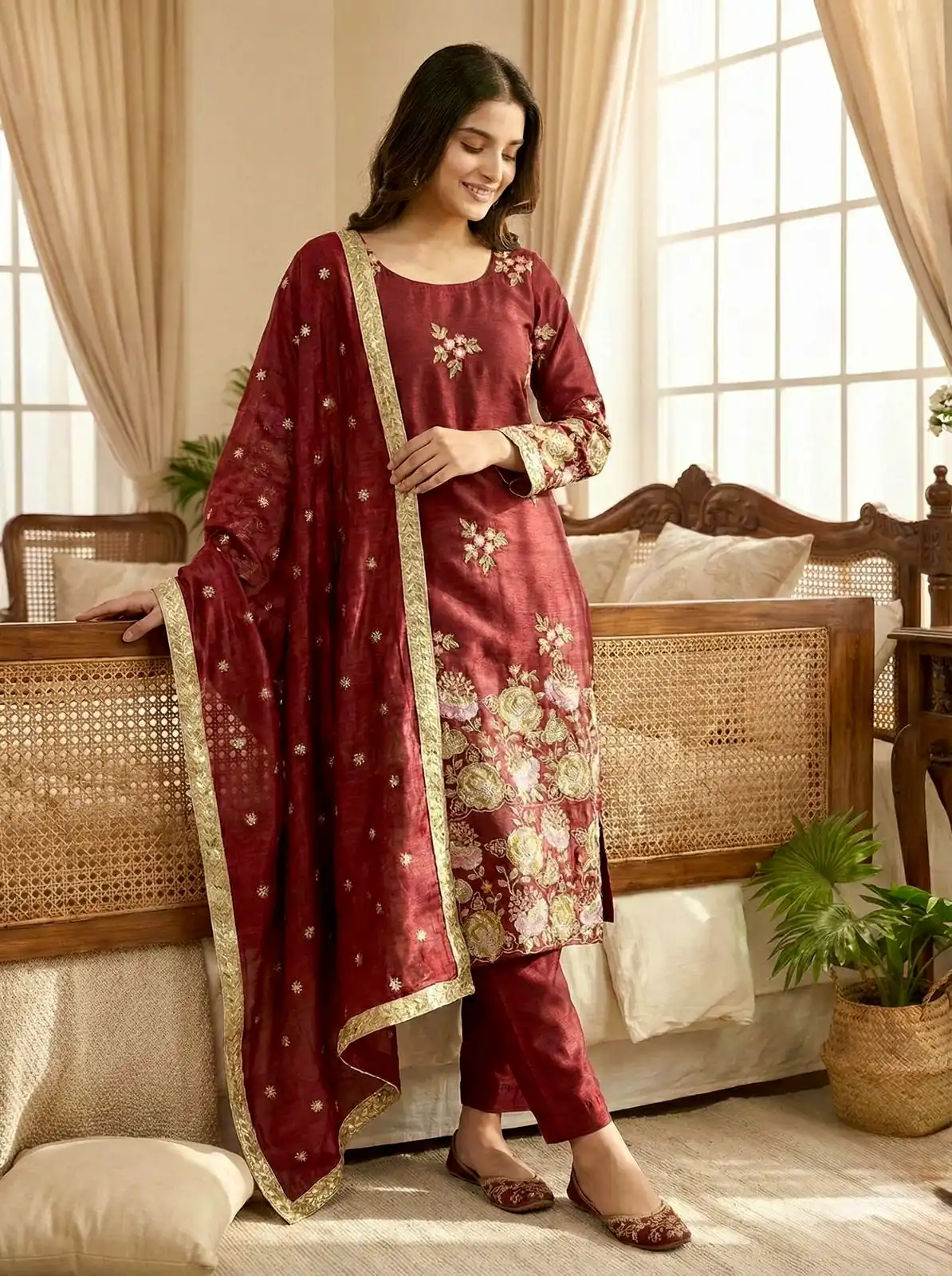 NSR 881 Maroon Organza Poly Silk Salwar Suit with Embroidery Work & Lace Work. Introductory Price ₹209. Delivery 4-6 Working Days. Shop now. | Jump Suits, Salwar suit, Casual Suits, Creative suits, Designer Suits, Palazzo Suits, Party Wear Suits, Patiala Suits, Straight Suits