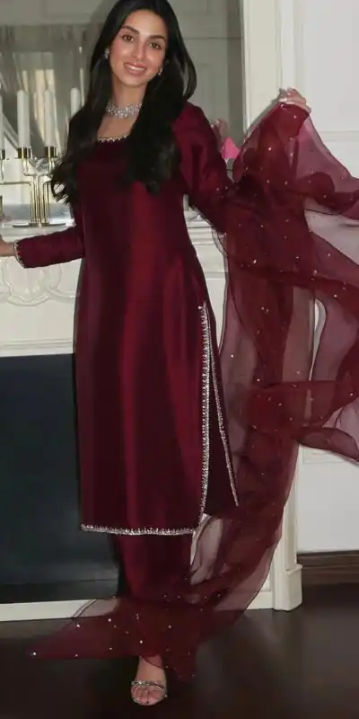 SRK 5265 Maroon Pure Organza Slawar Suit with Embroidery Work & Bead Work. Get it for ₹1749. Delivery 4-6 Working Days. Shop now. | Jump Suits, Tops & Bottoms, Track Suits, Salwar suit, Casual Suits, Creative suits, Designer Suits, Palazzo Suits, Party Wear Suits, Patiala Suits, Straight Suits, Trendy Wear