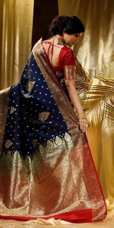 KPR 227 Navy Blue in Color Soft Lichi Silk. Lace Border & Lace Work Saree Grab it for ₹1399. Delivery 4-6 Working Days. Shop now. | Sarees, Bollywood Sarees, Creative Sarees, Designer Sarees, Embroidered Sarees, Ethnic Saree, Modern Digital sarees, Party Wear Sarees