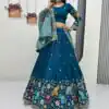 PC 545 Peacock Blue Vichitra Silk Lehenga Choli with Lace Border & Lace Work. Special Price ₹3249. Delivery 4-6 Working Days. Shop now. | Lehenga, Bollywood Lehenga, Creative Lehenga, Designer Lehenga, Embroidered Lehenga, Party Wear Lehenga