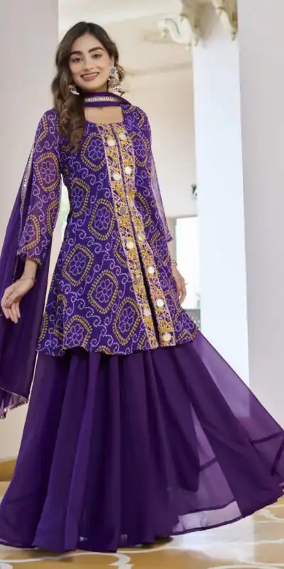 Ram 148 Purple in Georgette Badhani print Embroidery Work & Mirror Work Salwar Suit . Exclusive Offer ₹2149. Delivery 4-6 Working Days. Shop now. | Jump Suits, Tops & Bottoms, Track Suits, Salwar suit, Casual Suits, Creative suits, Designer Suits, Palazzo Suits, Party Wear Suits, Patiala Suits, Straight Suits, Trendy Wear