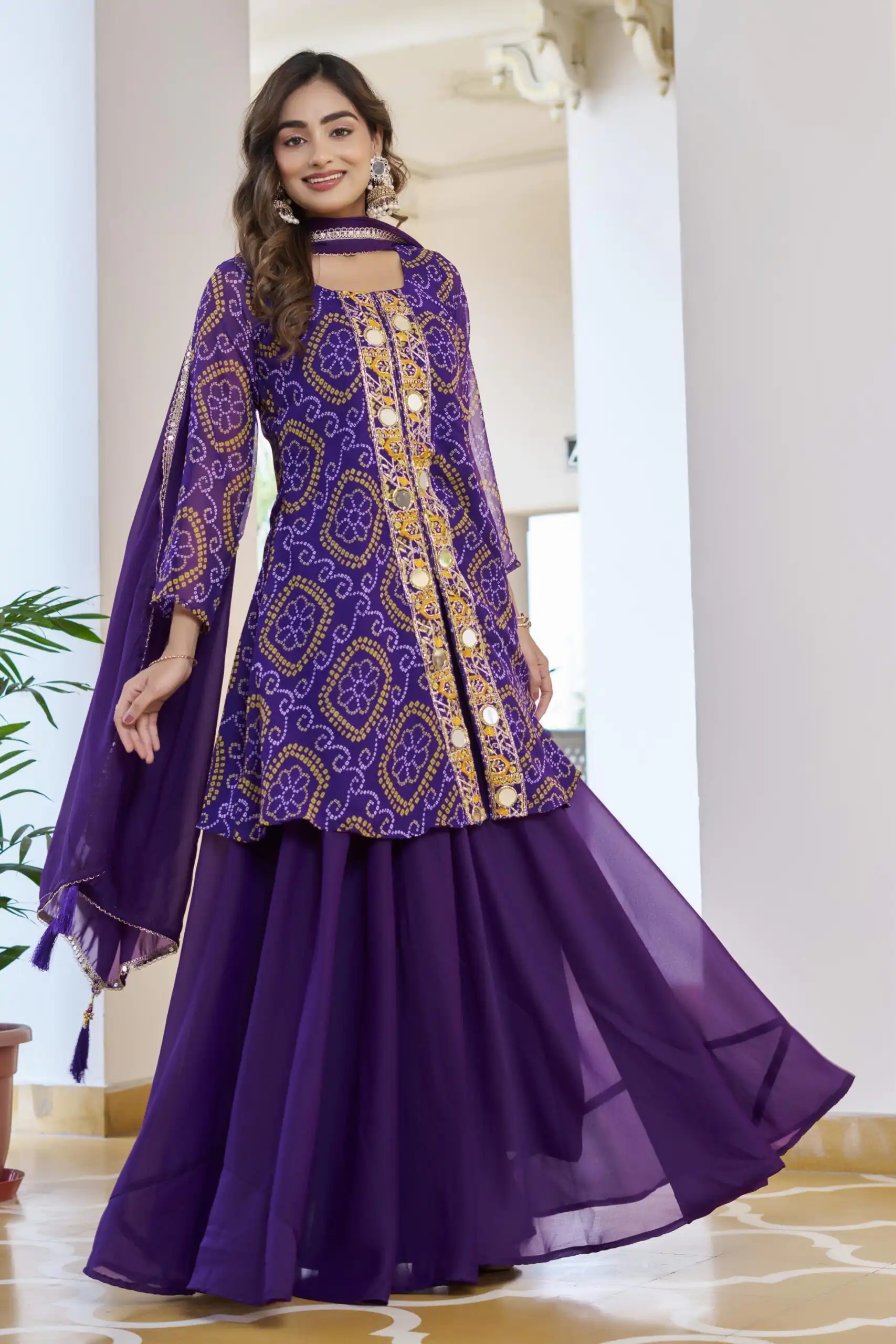 Ram 148 Purple in Georgette Badhani print Embroidery Work & Mirror Work Salwar Suit . Exclusive Offer ₹2149. Delivery 4-6 Working Days. Shop now. | Jump Suits, Tops & Bottoms, Track Suits, Salwar suit, Casual Suits, Creative suits, Designer Suits, Palazzo Suits, Party Wear Suits, Patiala Suits, Straight Suits, Trendy Wear