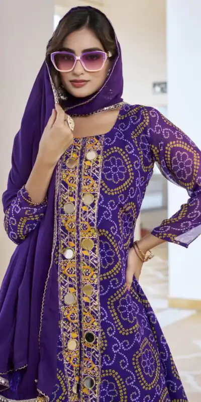 Ram 148 Purple in Georgette Badhani print Embroidery Work & Mirror Work Salwar Suit . Exclusive Offer ₹2149. Delivery 4-6 Working Days. Shop now. | Jump Suits, Tops & Bottoms, Track Suits, Salwar suit, Casual Suits, Creative suits, Designer Suits, Palazzo Suits, Party Wear Suits, Patiala Suits, Straight Suits, Trendy Wear