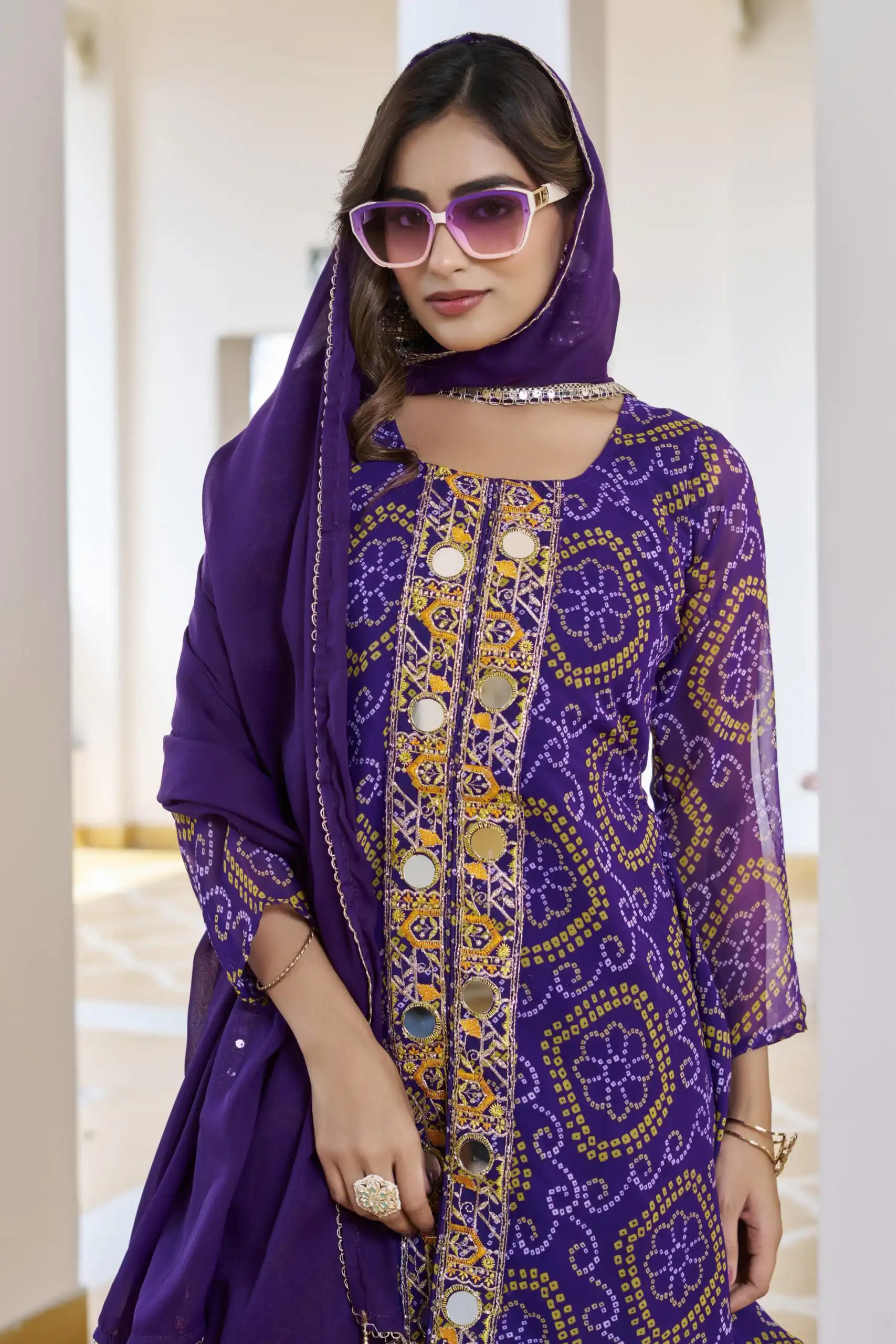 Ram 148 Purple in Georgette Badhani print Embroidery Work & Mirror Work Salwar Suit . Exclusive Offer ₹2149. Delivery 4-6 Working Days. Shop now. | Jump Suits, Tops & Bottoms, Track Suits, Salwar suit, Casual Suits, Creative suits, Designer Suits, Palazzo Suits, Party Wear Suits, Patiala Suits, Straight Suits, Trendy Wear