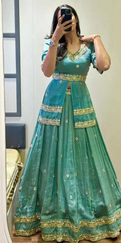 PC 552 Sea Green Color Chinon silk Lehenga Choli with Cut Work. Special Price ₹2499. Delivery 4-6 Working Days. Shop now. | Lehenga, Bollywood Lehenga, Creative Lehenga, Designer Lehenga, Embroidered Lehenga, Party Wear Lehenga