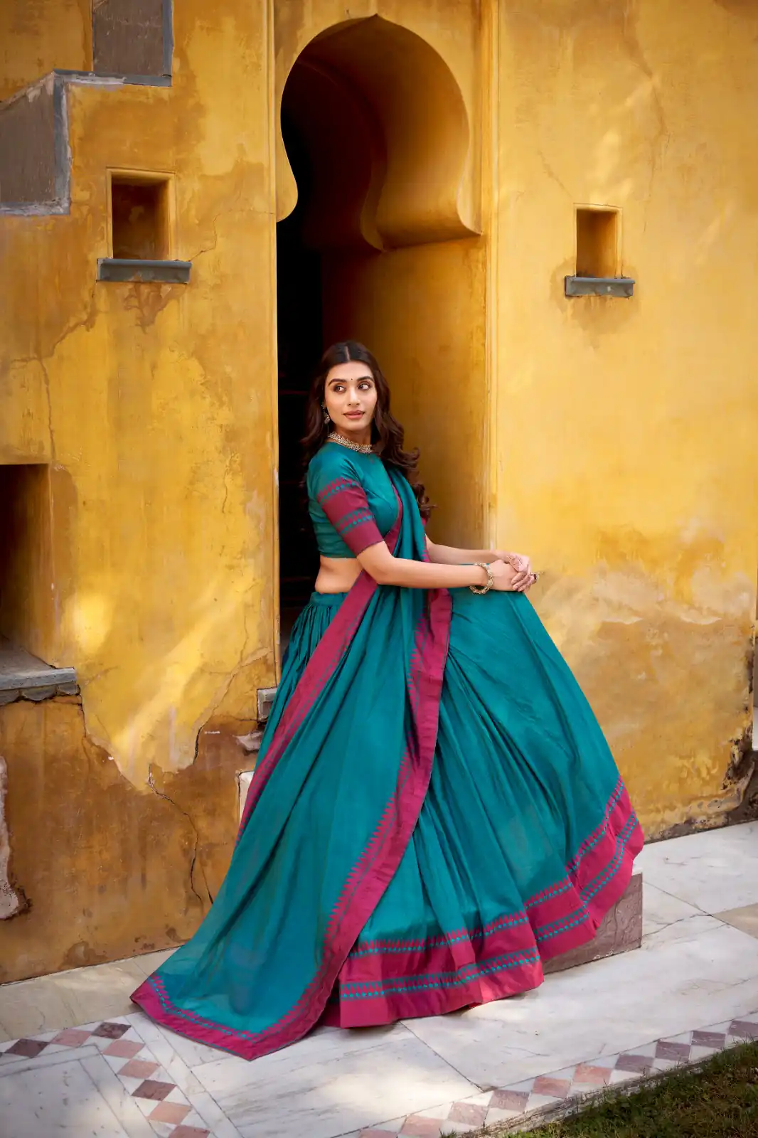 LNB 1901 Teal Pure Chanderi Lehenga Choli with Embroidery Work & Thread Embroidery. Introductory Price ₹2399. Delivery 4-6 Working Days. Shop now. | Lehenga, Bollywood Lehenga, Creative Lehenga, Designer Lehenga, Embroidered Lehenga, Party Wear Lehenga