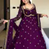 MF 1003 Wine Georgette Gown. Perfect for Wedding, Party, Pongal, Bridal Wear, Anniversary – Affordable Price ₹1799. Delivery 4-6 Working Days. Shop now. | Gowns, Bollywood Gowns, Creative Gowns, Designer Gowns, Embroidered Gowns, Party Wear Gowns
